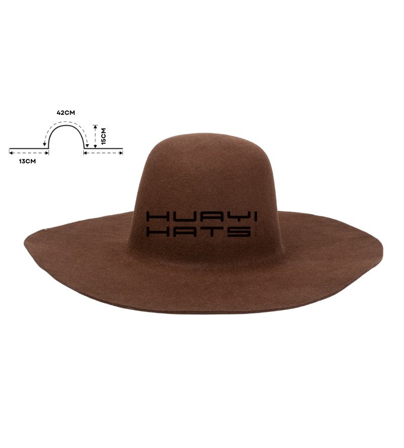 Brown Wide Brim Felt Hat Bodies