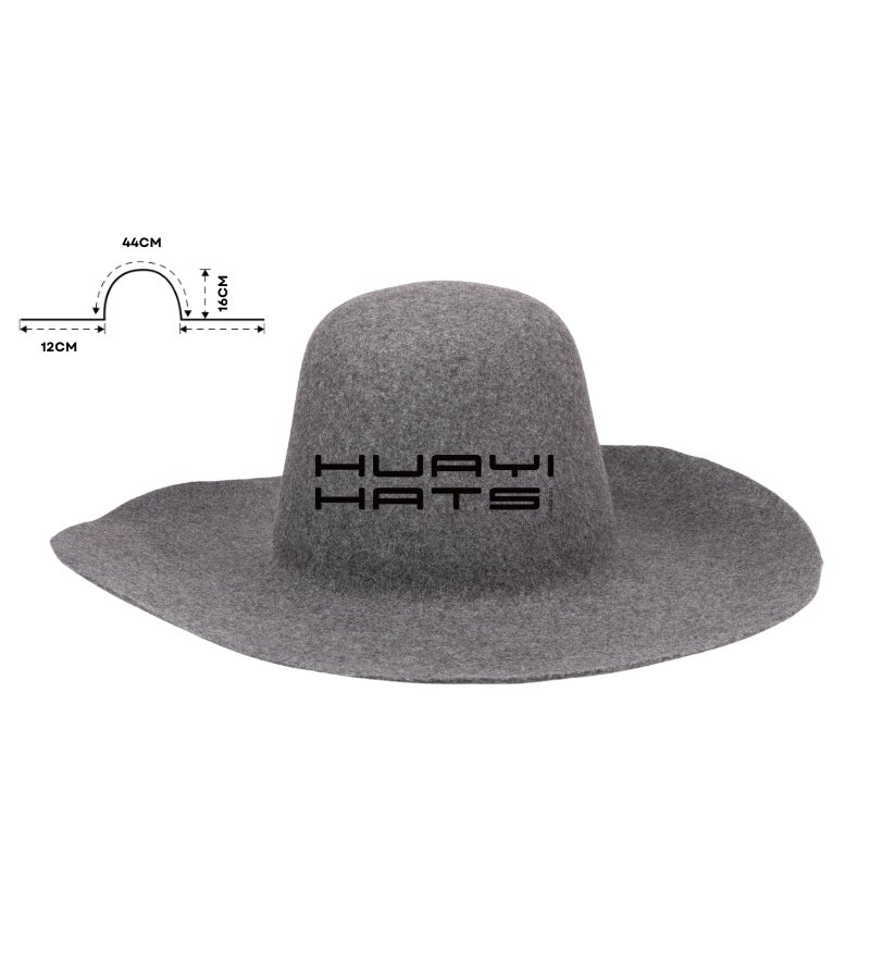 Gray Wide Brim Felt Hat Bodies Wholesale