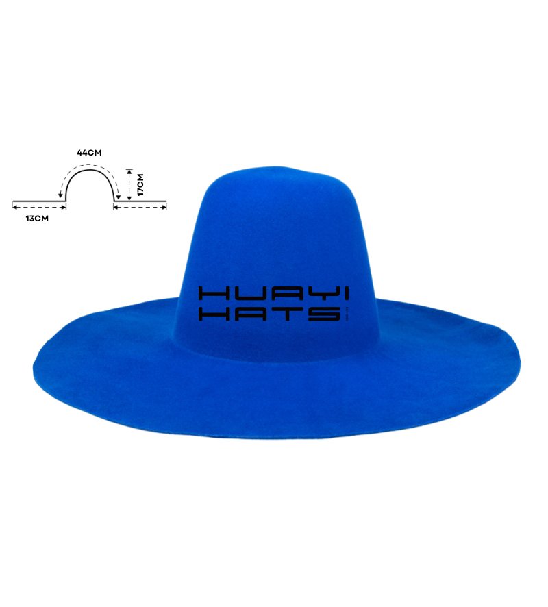 Blue Wide Brim Felt Hat Bodies