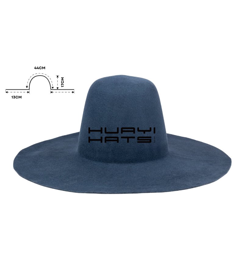 Navy Blue Wide Brim Felt Hat Bodies
