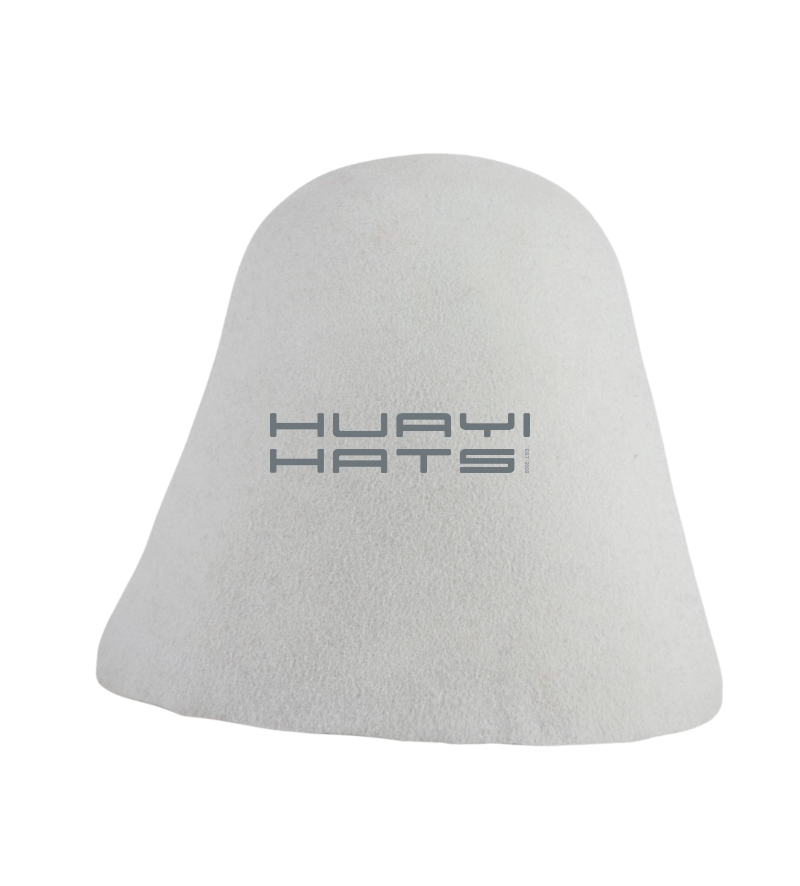 White Wool Felt Cone Hat Body