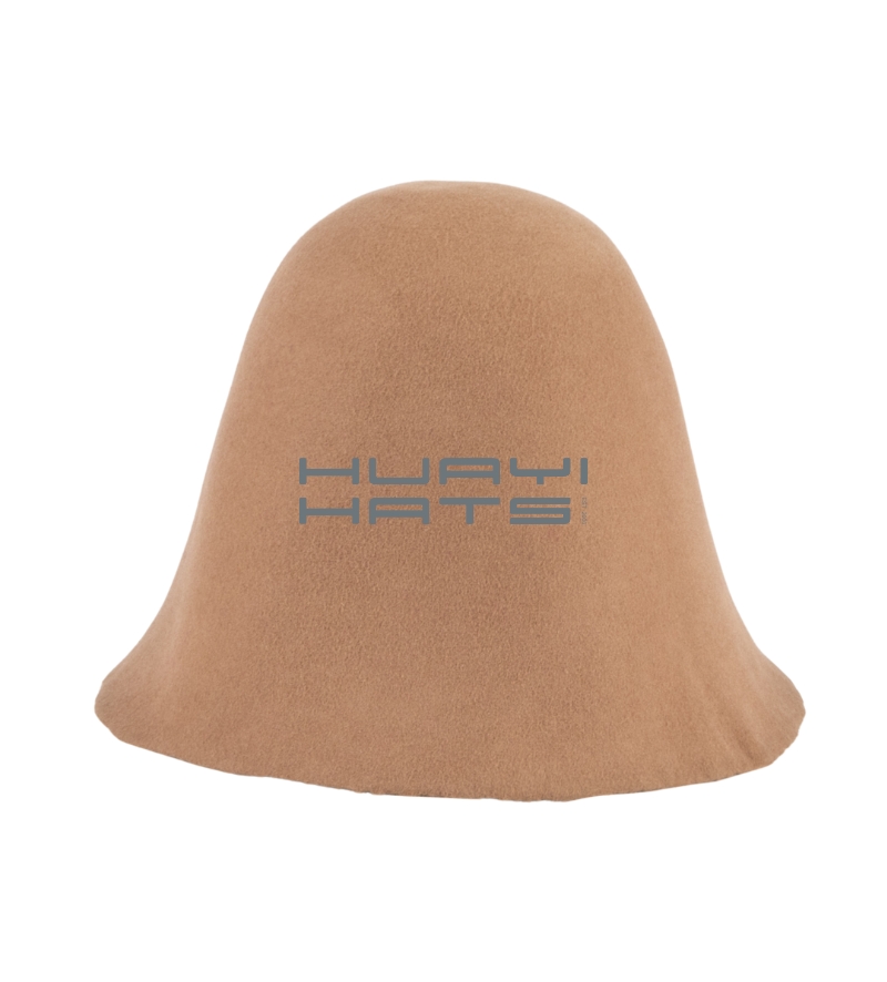 Custom Light Brown Wool Felt Cone Hat Body 