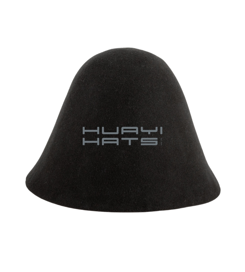 Black Wool Felt Cone Hat Body
