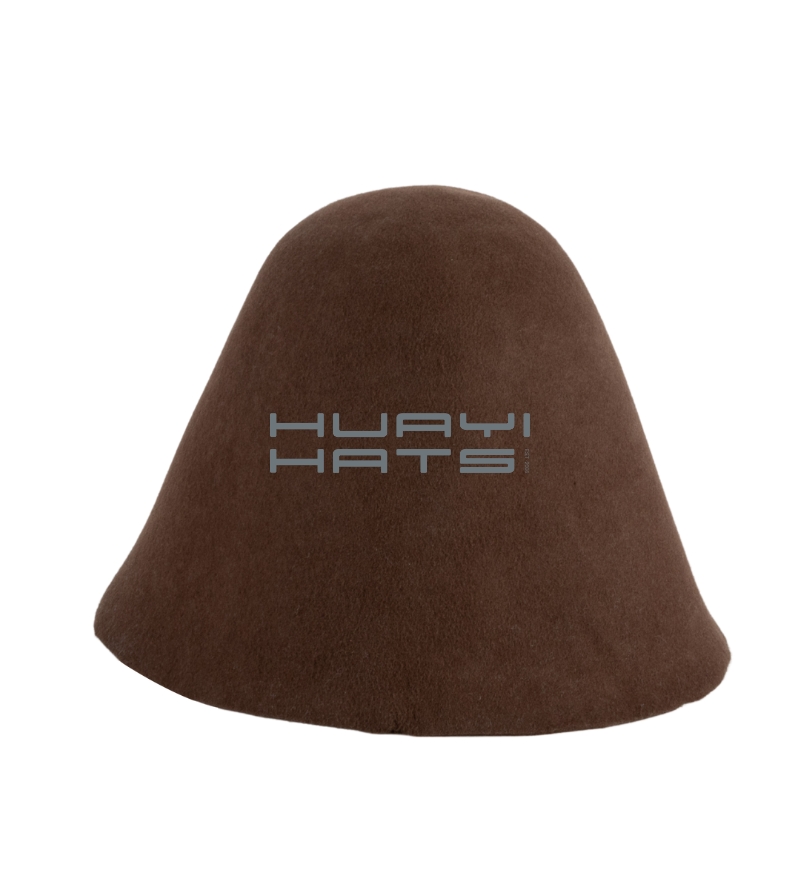 Custom Dark Brown Wool Felt Cone Hat Body 