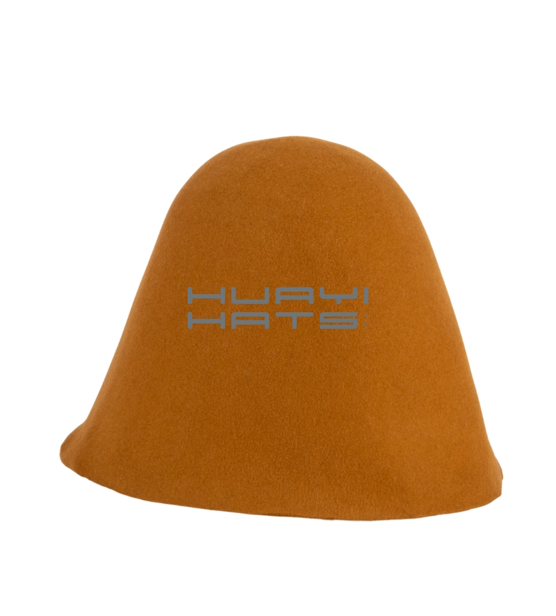 Custom Dark Yellow Wool Felt Cone Hat Body 