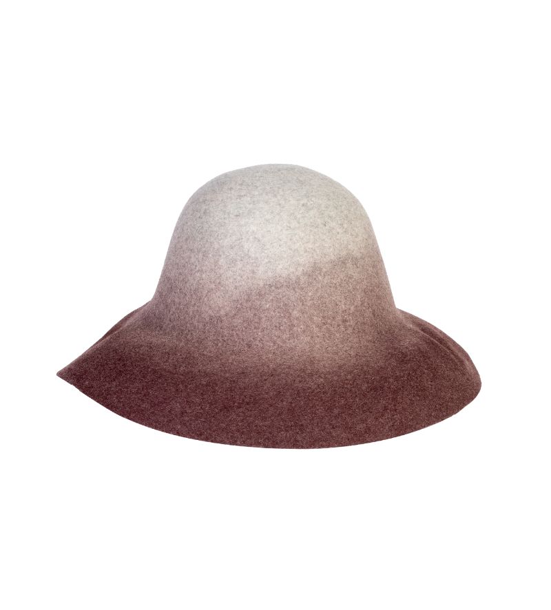 Gradient Gray-brown Wool Wide Brim Hat Body