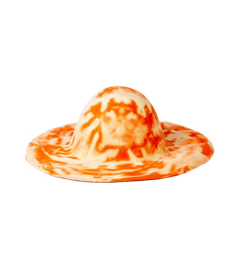 Orange Elegant Wool Wide Brim Hat Body