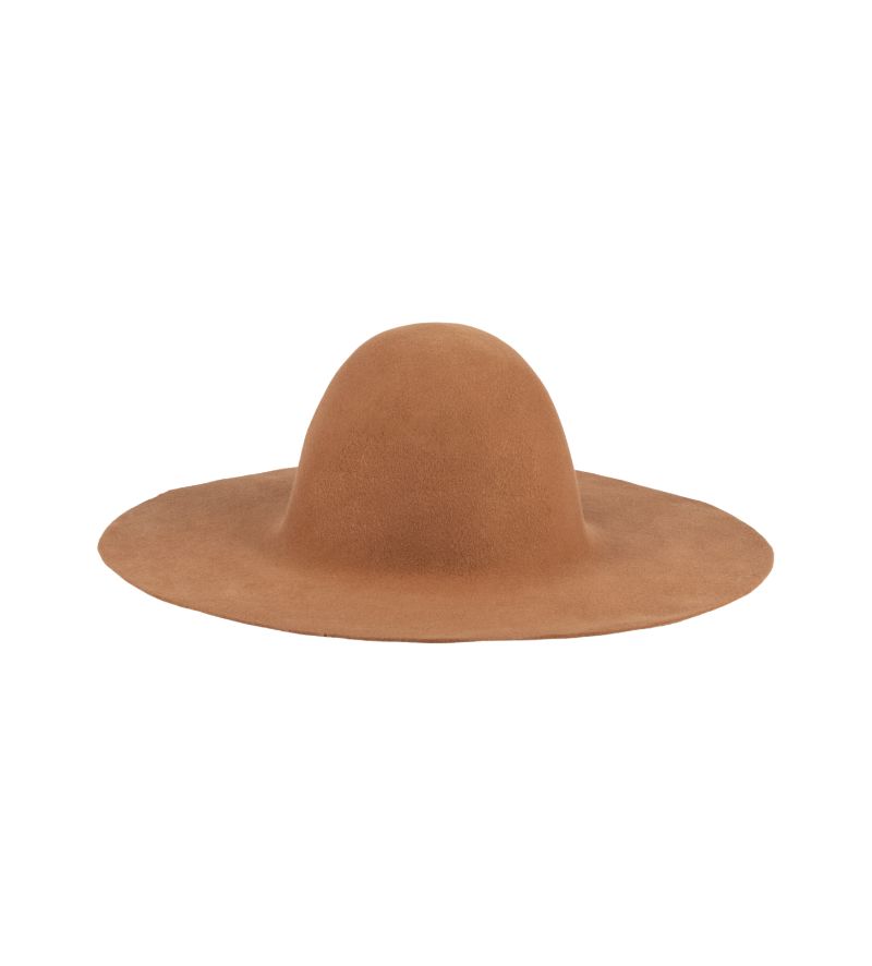 Light Camel Wide Brim Wool Hat Body